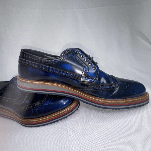 Jared Lang Wingtip Leather Royal Blue Oxford Dress Lace Up Shoes Loafer Men 44 main image 8